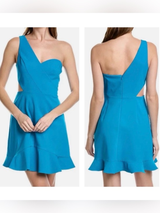 Aidan Mattox Dresses & Skirts - Aidan Mattox Vibrant Teal One-Shoulder Fit & Flare Dress